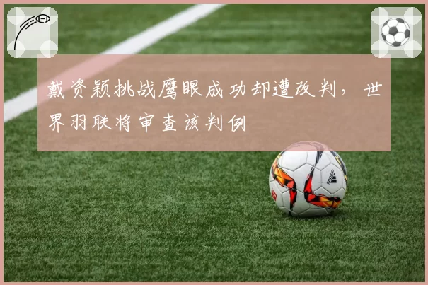 戴资颖挑战鹰眼成功却遭改判，世界羽联将审查该判例